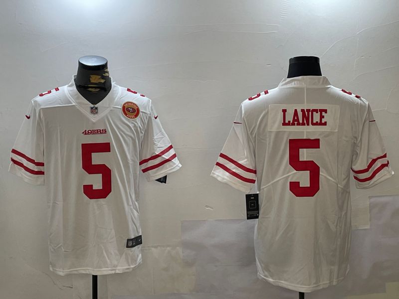Men San Francisco 49ers 5 Lance White Second generation 2024 Nike Limited NFL Jersey style 11